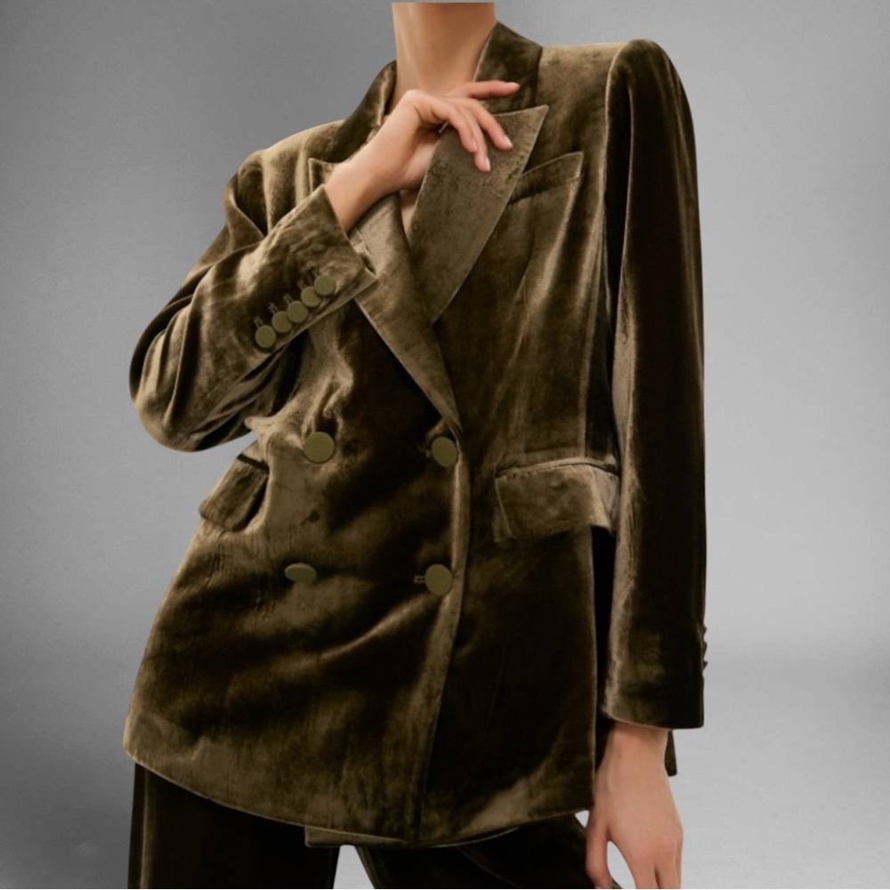 Tuckernuck Olive Velvet Diana Blazer – Size Medium